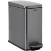 imageRubbermaid Stainless Steel SemiRound StepOn Trash Can 16Gallon Charcoal Small Wastebasket with Lid for HomeKitchenBathroomOfficeSlim StepOn