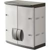 imageRubbermaid Wall Mounted Storage Cabinet with Doors 150Pound Capacity Gray Lockable ThreeShelf Cubbard for ToolsCar AccessoriesCleaning in HomeGarageOutdoor AreasSmall