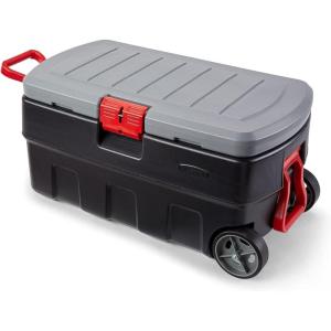 imageRubbermaid ActionPacker 48 Gal with 8 Gal Containers Nested Lockable Storage Bins Industrial Rugged Storage Container Bundle with Lids35 Gal Wheeled  1 Pack
