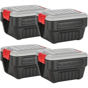imageRubbermaid ActionPacker 48 Gal with 8 Gal Containers Nested Lockable Storage Bins Industrial Rugged Storage Container Bundle with Lids8 galPack of 4