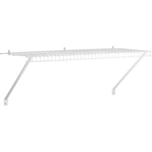 imageRubbermaid Direct Mount Wall Shelf 2 Ft Wide Mounting Hardware Kit Included White Wire Shelving Organizer System for HomeLaundryBathroomMudroomPantryLinen Closet 2 Length Metal3 Length