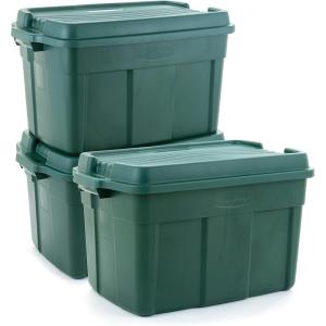 imageRubbermaid ECOSense Storage Containers with Lids Durable and Reusable Stackable Storage Bins for Garage or Home Organization Made From Recycled Materials 29 Gal  5 Pack37 Gal Pack of 3