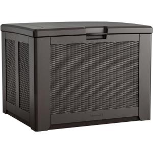 imageRubbermaid Medium Resin Outdoor Storage Deck Box 74 Gal Weather Resistant Black Deck Organization for HomeBackyardPool ChemicalsToysGarden ToolsPorchPatio CushionsBrown