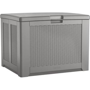 imageRubbermaid Medium Resin Outdoor Storage Deck Box 74 Gal Weather Resistant Black Deck Organization for HomeBackyardPool ChemicalsToysGarden ToolsPorchPatio CushionsGray