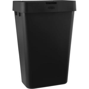 imageRubbermaid TouchTop Kitchen Trash Can with Lid 122 Gallon Black Garbage Container for HomeKitchenApartmentGarageBlack