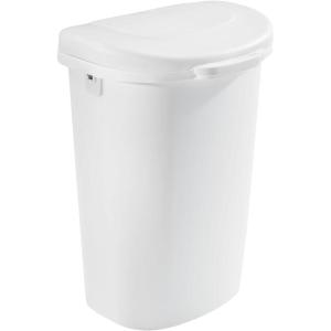 imageRubbermaid TouchTop Kitchen Trash Can with Lid 122 Gallon Black Garbage Container for HomeKitchenApartmentGarageWhite