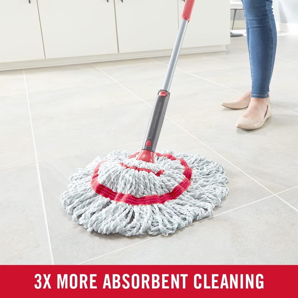 imageRubbermaid Microfiber Twist Mop Kit with 2 Refills Kit Machine Washable Builtin Wringer Lightweight Safe for All Floor Types Deep Cleaning for HomeBathroomGarageOfficeMicrofiber Twist Mop  Collapsible