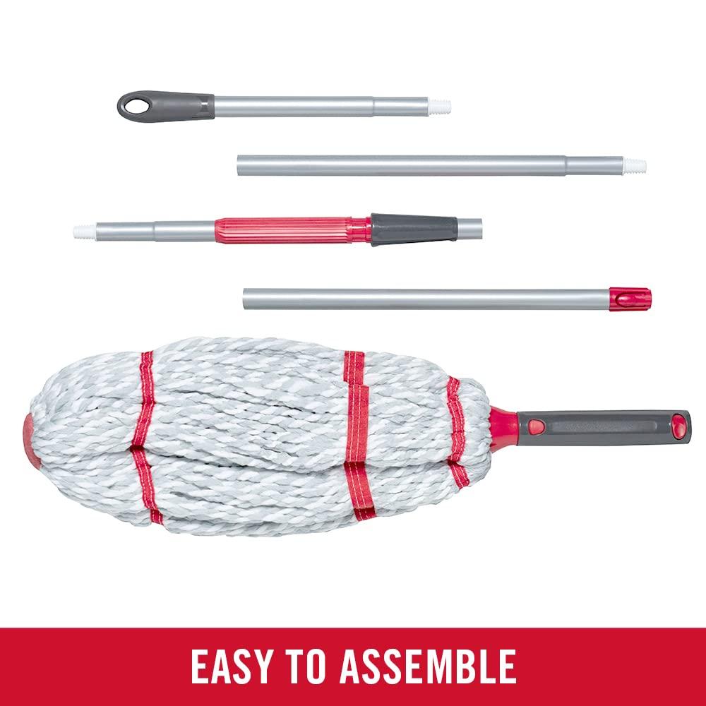 imageRubbermaid Microfiber Twist Mop Kit with 2 Refills Kit Machine Washable Builtin Wringer Lightweight Safe for All Floor Types Deep Cleaning for HomeBathroomGarageOfficeMicrofiber Twist Mop  Collapsible