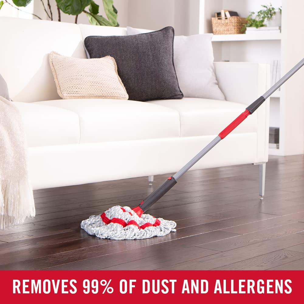 imageRubbermaid Microfiber Twist Mop Kit with 2 Refills Kit Machine Washable Builtin Wringer Lightweight Safe for All Floor Types Deep Cleaning for HomeBathroomGarageOfficeMicrofiber Twist Mop  Collapsible