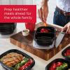 imageRubbermaid 50Piece Food Storage Containers with Lids for Lunch Meal Prep and Leftovers Dishwasher Safe Set of 25 Marine BlueBlack
