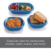 imageRubbermaid 50Piece Food Storage Containers with Lids for Lunch Meal Prep and Leftovers Dishwasher Safe Set of 25 Marine BlueMarine Blue