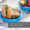 imageRubbermaid 50Piece Food Storage Containers with Lids for Lunch Meal Prep and Leftovers Dishwasher Safe Set of 25 Marine BlueMarine Blue