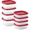 imageRubbermaid 50Piece Food Storage Containers with Lids for Lunch Meal Prep and Leftovers Dishwasher Safe Set of 25 Marine BlueRed