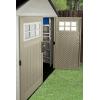 imageRubbermaid 7 Foot by 7 Foot Weatherproof Outdoor Storage Shed for Garden Tools and Lawn Machinery Organization with Lockable Double Door SandstoneBeige