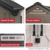 imageRubbermaid 7 Foot by 7 Foot Weatherproof Outdoor Storage Shed for Garden Tools and Lawn Machinery Organization with Lockable Double Door SandstoneBrown