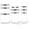 imageRubbermaid Brilliance 14Piece Food Storage Container Set with Scoops Airtight BPAFree for Kitchen and Pantry OrganizationSet of 10 Assorted Containers