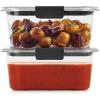 imageRubbermaid Brilliance Food Storage Containers BPA Free Airtight Lids Ideal for Lunch Meal Prep ampamp Leftovers Set of 5 32 CupSet of 2 47 Cup Containers