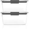 imageRubbermaid Brilliance Food Storage Containers BPA Free Airtight Lids Ideal for Lunch Meal Prep ampamp Leftovers Set of 5 32 CupSet of 2 47 Cup Containers