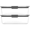 imageRubbermaid Brilliance Food Storage Containers BPA Free Airtight Lids Ideal for Lunch Meal Prep ampamp Leftovers Set of 5 32 CupSet of 2 96 Cup Containers