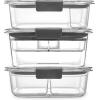 imageRubbermaid Brilliance Food Storage Containers BPA Free Airtight Lids Ideal for Lunch Meal Prep ampamp Leftovers Set of 5 32 CupSet of 3 Assorted Containers