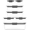 imageRubbermaid Brilliance Food Storage Containers BPA Free Airtight Lids Ideal for Lunch Meal Prep ampamp Leftovers Set of 5 32 CupSet of 7 Assorted Containers