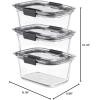 imageRubbermaid Brilliance Glass Food Storage set of 4 containers 8 total pieces 4 containers  4 lids for Lunch Meal Prep and Leftovers Dishwasher and Oven Safe ClearGreySet of 3 47 Cup Containers