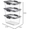 imageRubbermaid Brilliance Glass Food Storage set of 4 containers 8 total pieces 4 containers  4 lids for Lunch Meal Prep and Leftovers Dishwasher and Oven Safe ClearGreySet of 3 47 Cup Containers
