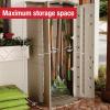 imageRubbermaid Compact Vertical Resin Storage Shed With Floor 2 x 25 Ft Weather Resistant BeigeBrown Organization for HomeBackyardGarden ToolsPorchPatio CushionsPool ChemicalsToys