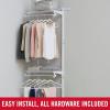 imageRubbermaid Configurations Custom Closet Kit 36 Ft Adjustable Metal Wire Shelving Titanium Finish Expandable Organization System Hardware Included for Home ClosetPantryLaundryMudroomWhite