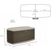 imageRubbermaid Extra Large Resin Outdoor Storage Deck Box with Seat 120 Gal Weather Resistant Brown Deck Organization for HomeBackyardPool ChemicalsToysGarden ToolsPorchPatio CushionsLarge