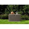 imageRubbermaid Extra Large Resin Outdoor Storage Deck Box with Seat 120 Gal Weather Resistant Brown Deck Organization for HomeBackyardPool ChemicalsToysGarden ToolsPorchPatio CushionsMedium