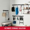 imageRubbermaid FastTrack Garage Storage Utility Hooks 5 Piece Black All in One Rail Hook Kit and Tool Organizer Heavy Duty for HomeGarageShedGarden1 Rail  4 Hooks