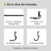 imageRubbermaid FastTrack Garage Storage Utility Hooks 5 Piece Black All in One Rail Hook Kit and Tool Organizer Heavy Duty for HomeGarageShedGarden1 Rail  7 Hooks