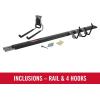 imageRubbermaid FastTrack Garage Storage Utility Hooks 5 Piece Black All in One Rail Hook Kit and Tool Organizer Heavy Duty for HomeGarageShedGarden1 Rail  4 Hooks
