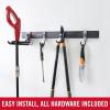 imageRubbermaid FastTrack Garage Storage Utility Hooks 5 Piece Black All in One Rail Hook Kit and Tool Organizer Heavy Duty for HomeGarageShedGarden1 Rail  4 Hooks