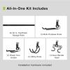 imageRubbermaid FastTrack Garage Storage Utility Hooks 5 Piece Black All in One Rail Hook Kit and Tool Organizer Heavy Duty for HomeGarageShedGarden2 Rails  4 Hooks
