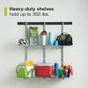 imageRubbermaid Fasttrack Rail Storage 48quotx16quot 3Shelf Kit 350 lbs Per Shelf for HomeGarageShedWorkshop Organization48 Shelf