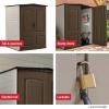 imageRubbermaid Large Vertical Resin Outdoor Storage Shed With Floor 5 x 6 Ft Weather Resistant Brown Organization for HomeBackyardGarden ToolsLawn MowerBike StoragePool Supplies5x4