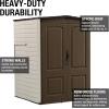 imageRubbermaid Large Vertical Resin Outdoor Storage Shed With Floor 5 x 6 Ft Weather Resistant Brown Organization for HomeBackyardGarden ToolsLawn MowerBike StoragePool Supplies5x4
