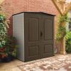 imageRubbermaid Large Vertical Resin Outdoor Storage Shed With Floor 5 x 6 Ft Weather Resistant Brown Organization for HomeBackyardGarden ToolsLawn MowerBike StoragePool Supplies5x4