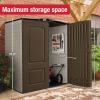 imageRubbermaid Large Vertical Resin Outdoor Storage Shed With Floor 5 x 6 Ft Weather Resistant Brown Organization for HomeBackyardGarden ToolsLawn MowerBike StoragePool Supplies5x4