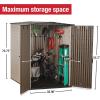 imageRubbermaid Large Vertical Resin Outdoor Storage Shed With Floor 5 x 6 Ft Weather Resistant Brown Organization for HomeBackyardGarden ToolsLawn MowerBike StoragePool Supplies5x6