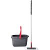 imageRubbermaid Microfiber Flat Spin Mop Floor Cleaning System with Wringer Bucket Red Flat Floor Mop for HardwoodLaminateVinylTileStone Floors