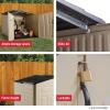 imageRubbermaid SlideLid Resin Outdoor Storage Shed 5 x 65 FtWeather Resistant BeigeBrown Organization for HomeBackyardGarden ToolsLawn MowerBike StoragePool SuppliesSandstone