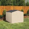 imageRubbermaid SlideLid Resin Outdoor Storage Shed 5 x 65 FtWeather Resistant BeigeBrown Organization for HomeBackyardGarden ToolsLawn MowerBike StoragePool SuppliesSandstone