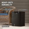 imageRubbermaid Small Resin Outdoor Storage Deck Box 19 Gal Weather Resistant Brown Deck Organization for HomeSmall Garden ToolsGrilling AccessoriesPool Supplies