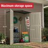 imageRubbermaid Small Vertical Resin Outdoor Storage Shed With Floor 23 x 46 Ft Weather Resistant BeigeBrown Organization for HomeBackyardPool ChemicalsToysGarden ToolsPorchPatio Cushions5x2