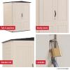 imageRubbermaid Small Vertical Resin Outdoor Storage Shed With Floor 23 x 46 Ft Weather Resistant BeigeBrown Organization for HomeBackyardPool ChemicalsToysGarden ToolsPorchPatio Cushions5x4
