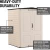 imageRubbermaid Small Vertical Resin Outdoor Storage Shed With Floor 23 x 46 Ft Weather Resistant BeigeBrown Organization for HomeBackyardPool ChemicalsToysGarden ToolsPorchPatio Cushions5x4