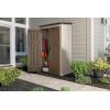 imageRubbermaid Vertical Resin Outdoor Storage Shed With Floor 4 x 25 Ft Weather Resistant Brown Organization for HomeBackyardGarden ToolsPorchPatio CushionsPool ChemicalsToysBrown